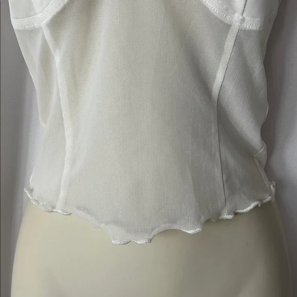 I.AM.GIA NWT Gianna White Sheer Long Sleeve Sheer Crop Top Shirt **Size M** 🔥🔥 - Picture 5 of 6